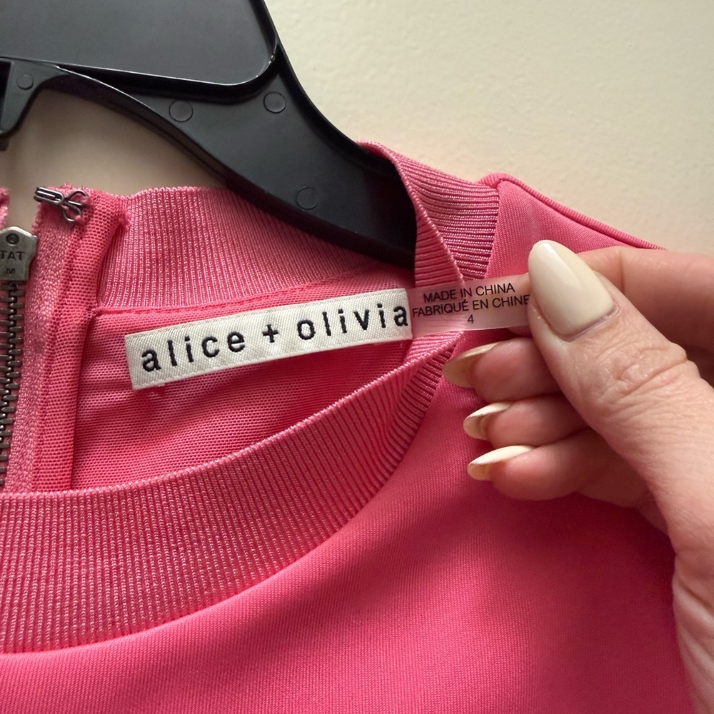Alice + Olivia Sleeveless Pink Fringe Midi Dress - Picture 3 of 4